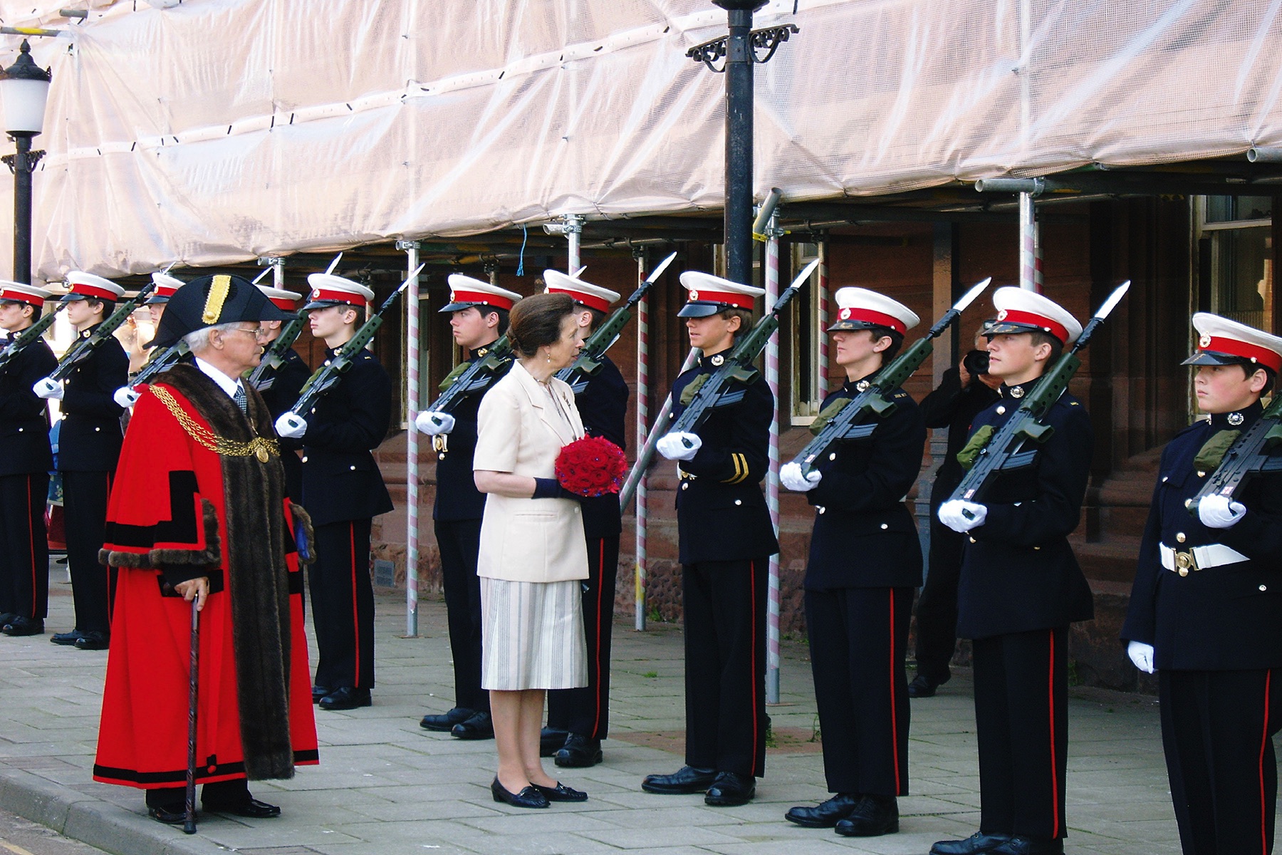 Princess Anne inspects the troop during one of her many visits